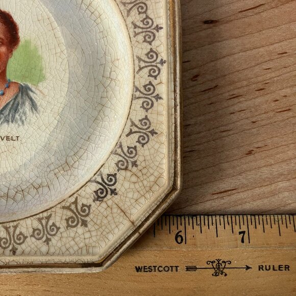 Share Mrs. Roosevelt Portrait Plate • Imperial China • Antique First Lady 6" Pla - Picture 6 of 6